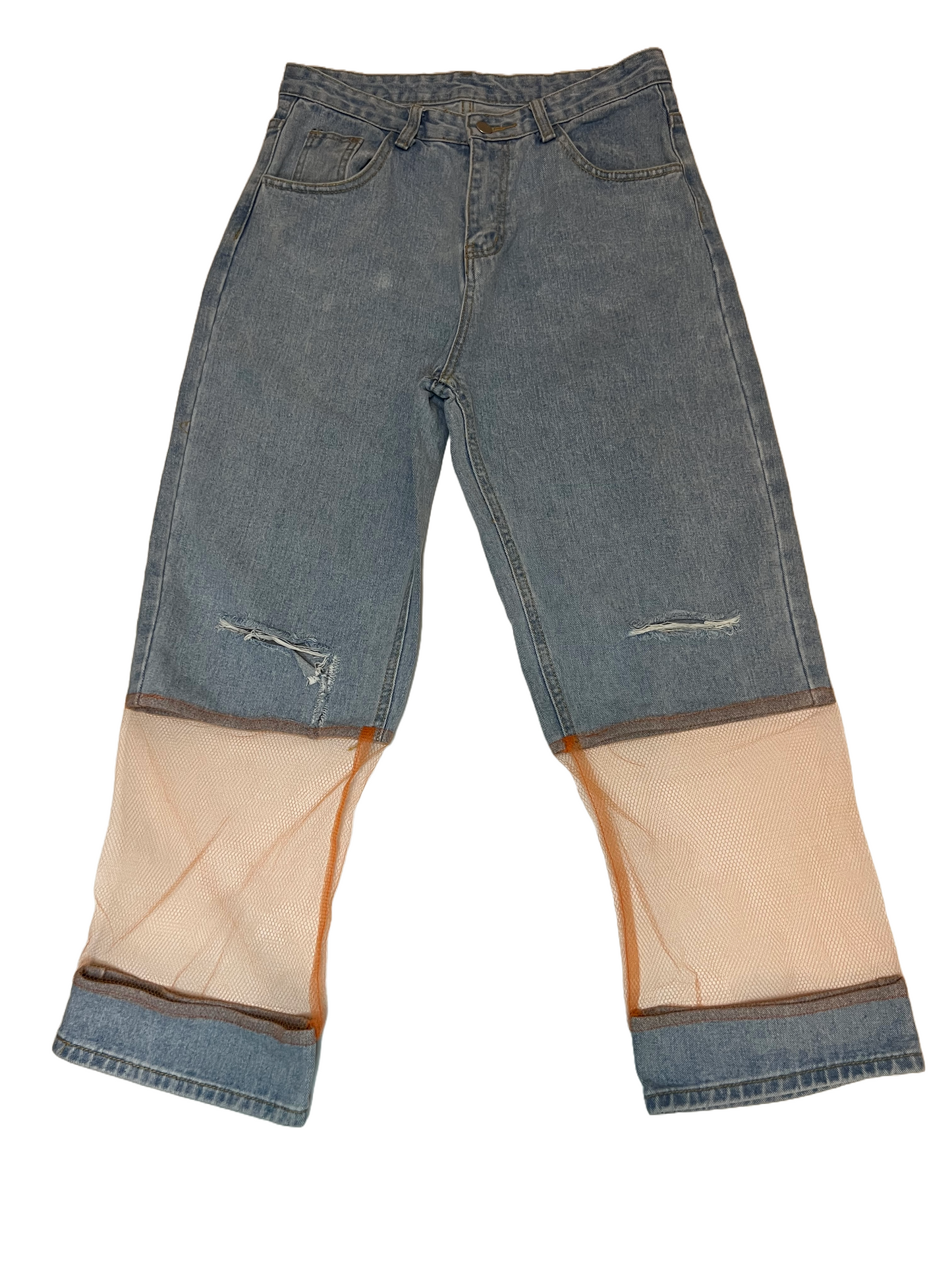 Denim and Orange Tulle Pants