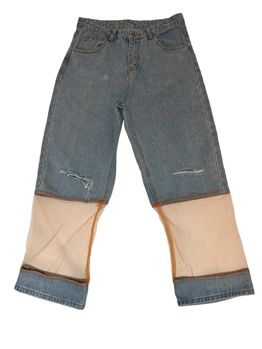 Denim and Orange Tulle Pants